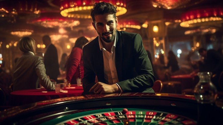 Studio French Roulette rajawali 555 dengan roda roulette fisik dan dealer profesional